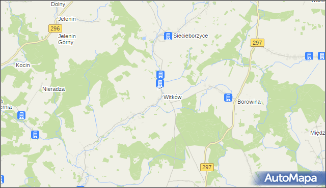 mapa Witków gmina Szprotawa, Witków gmina Szprotawa na mapie Targeo