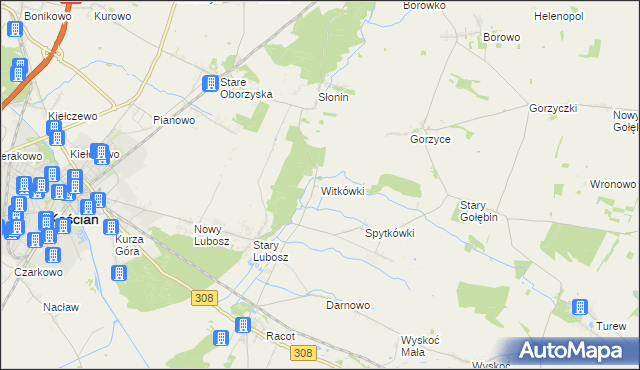 mapa Witkówki, Witkówki na mapie Targeo