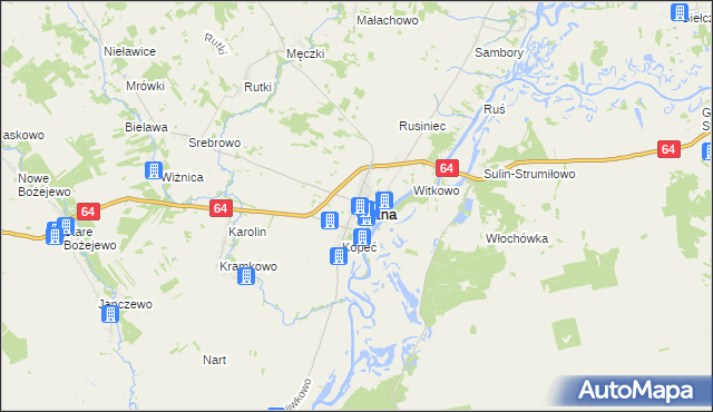 mapa Wizna, Wizna na mapie Targeo