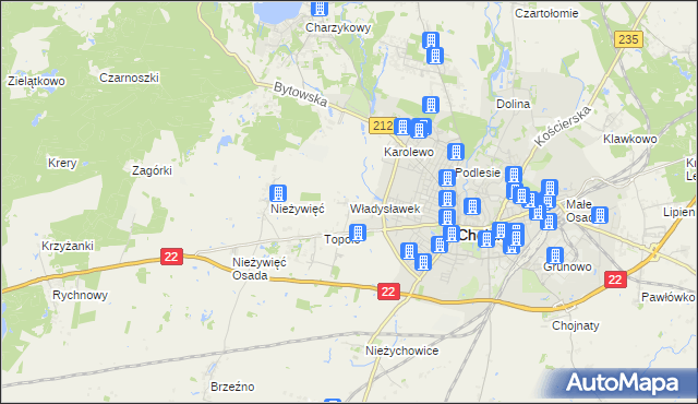 mapa Władysławek, Władysławek na mapie Targeo