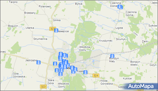 mapa Włodków Dolny, Włodków Dolny na mapie Targeo