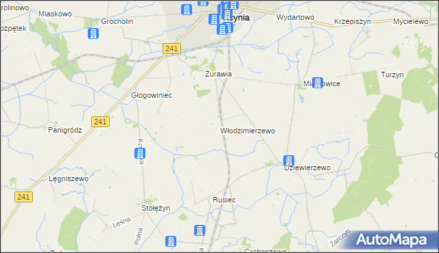mapa Włodzimierzewo, Włodzimierzewo na mapie Targeo