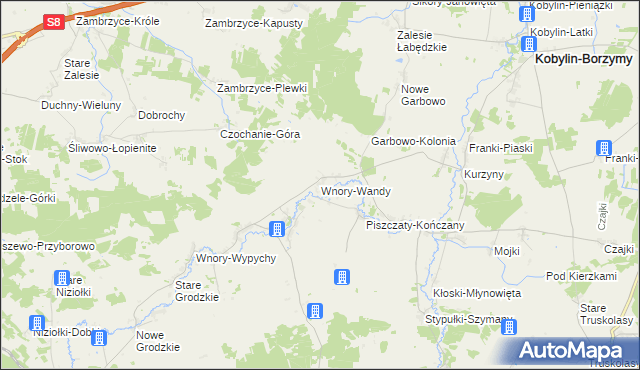 mapa Wnory-Wandy, Wnory-Wandy na mapie Targeo