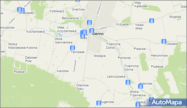 mapa Wodąca, Wodąca na mapie Targeo