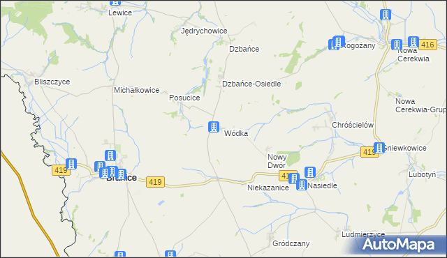 mapa Wódka gmina Branice, Wódka gmina Branice na mapie Targeo