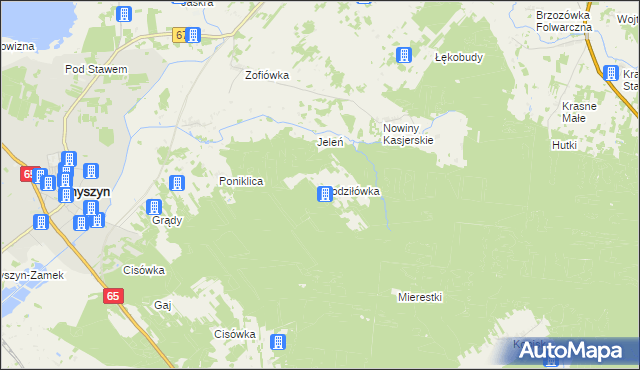 mapa Wodziłówka, Wodziłówka na mapie Targeo