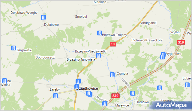 mapa Wojeniec, Wojeniec na mapie Targeo