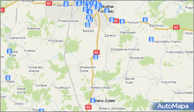 mapa Wojewódki Górne, Wojewódki Górne na mapie Targeo