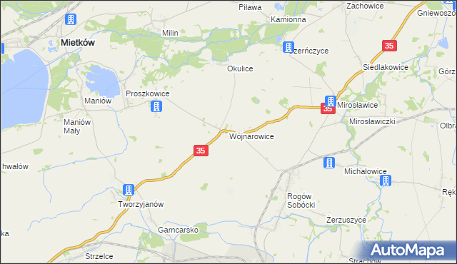 mapa Wojnarowice, Wojnarowice na mapie Targeo