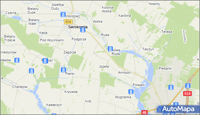 mapa Wola Bukowska, Wola Bukowska na mapie Targeo
