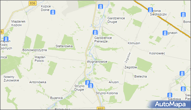 mapa Wola Gardzienicka, Wola Gardzienicka na mapie Targeo