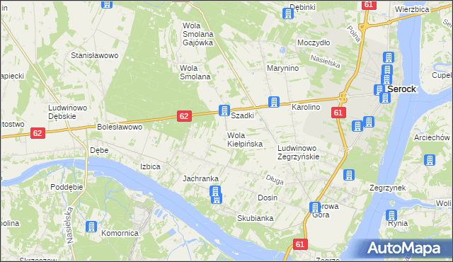 mapa Wola Kiełpińska, Wola Kiełpińska na mapie Targeo
