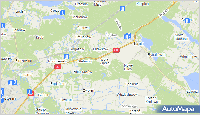 mapa Wola Łącka, Wola Łącka na mapie Targeo
