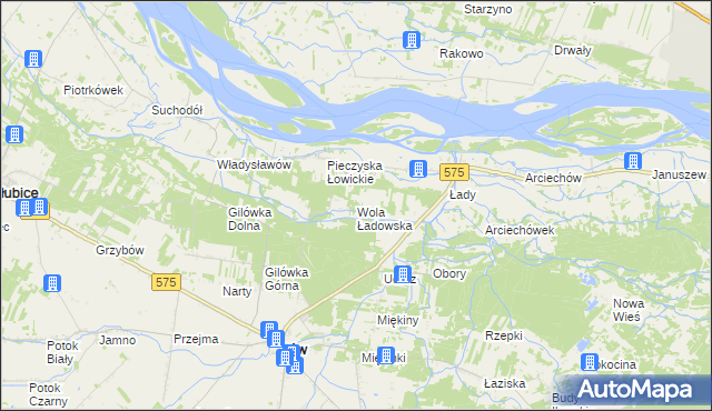mapa Wola Ładowska, Wola Ładowska na mapie Targeo