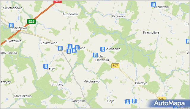 mapa Wola Lipowska, Wola Lipowska na mapie Targeo