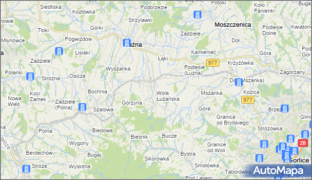mapa Wola Łużańska, Wola Łużańska na mapie Targeo
