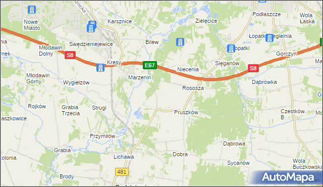 mapa Wola Marzeńska, Wola Marzeńska na mapie Targeo