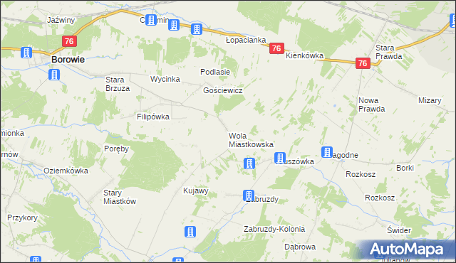 mapa Wola Miastkowska, Wola Miastkowska na mapie Targeo