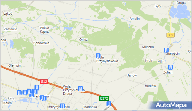mapa Wola Przybysławska, Wola Przybysławska na mapie Targeo