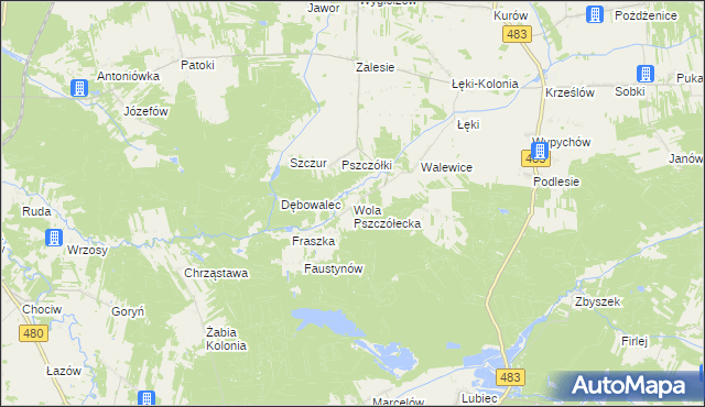 mapa Wola Pszczółecka, Wola Pszczółecka na mapie Targeo