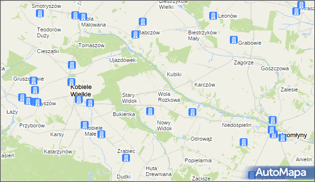 mapa Wola Rożkowa, Wola Rożkowa na mapie Targeo