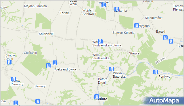 mapa Wola Studzieńska, Wola Studzieńska na mapie Targeo