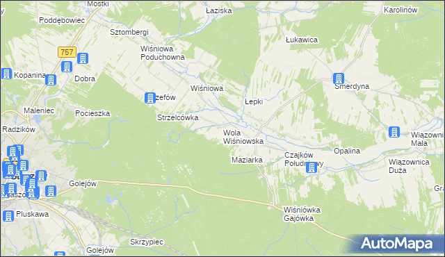 mapa Wola Wiśniowska, Wola Wiśniowska na mapie Targeo