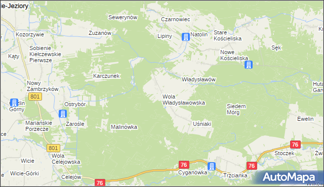 mapa Wola Władysławowska, Wola Władysławowska na mapie Targeo