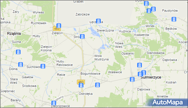 mapa Wola Wydrzyna, Wola Wydrzyna na mapie Targeo