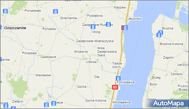 mapa Wola Zadąbrowska, Wola Zadąbrowska na mapie Targeo