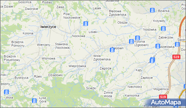 mapa Wola Zgłobieńska, Wola Zgłobieńska na mapie Targeo