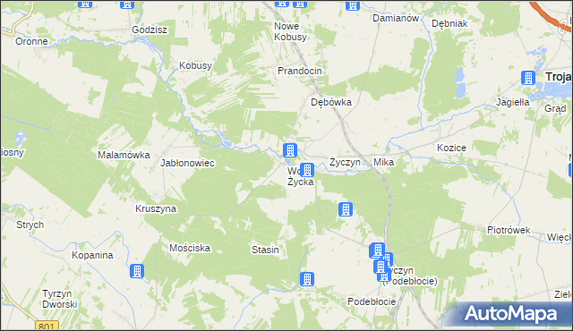 mapa Wola Życka, Wola Życka na mapie Targeo