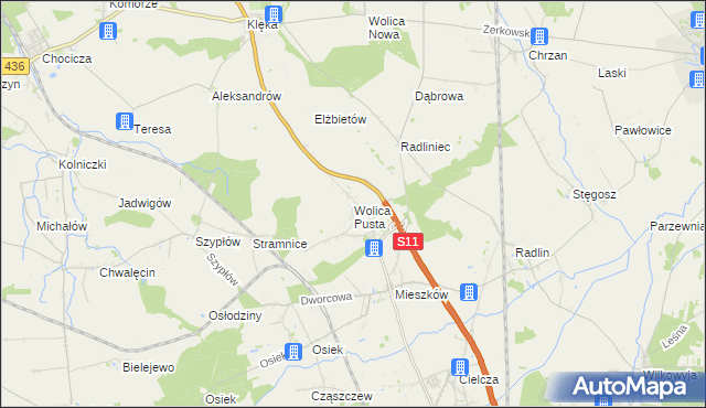 mapa Wolica Pusta, Wolica Pusta na mapie Targeo