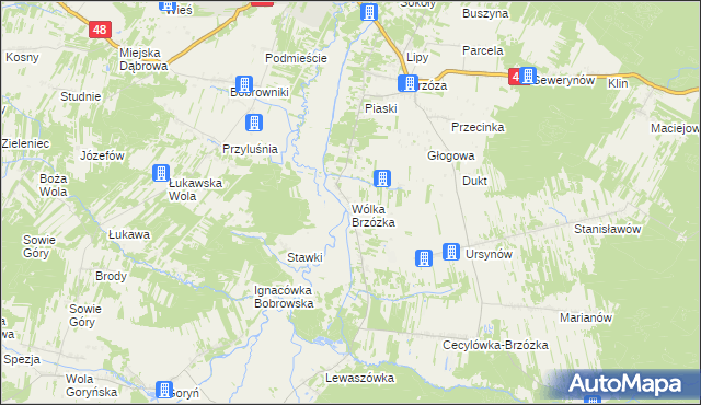 mapa Wólka Brzózka, Wólka Brzózka na mapie Targeo