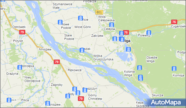 mapa Wólka Gruszczyńska, Wólka Gruszczyńska na mapie Targeo