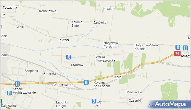 mapa Wólka Horyszowska, Wólka Horyszowska na mapie Targeo
