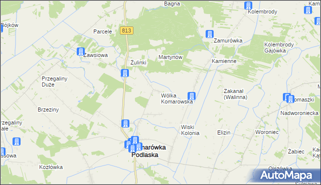 mapa Wólka Komarowska, Wólka Komarowska na mapie Targeo