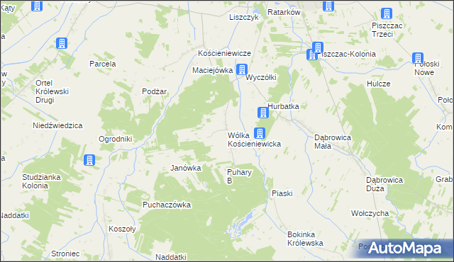mapa Wólka Kościeniewicka, Wólka Kościeniewicka na mapie Targeo