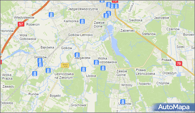mapa Wólka Kozodawska, Wólka Kozodawska na mapie Targeo
