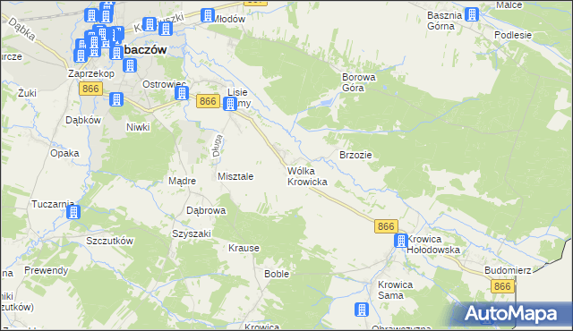 mapa Wólka Krowicka, Wólka Krowicka na mapie Targeo