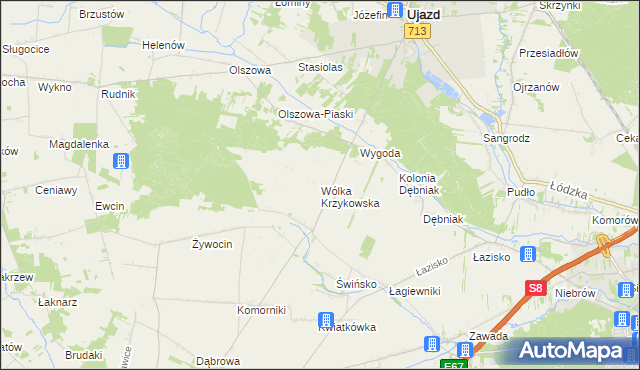 mapa Wólka Krzykowska, Wólka Krzykowska na mapie Targeo