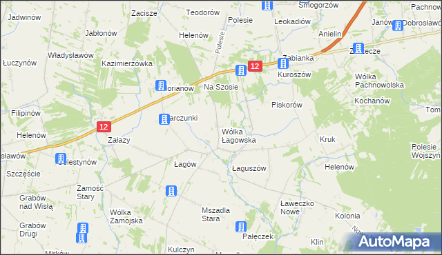 mapa Wólka Łagowska, Wólka Łagowska na mapie Targeo