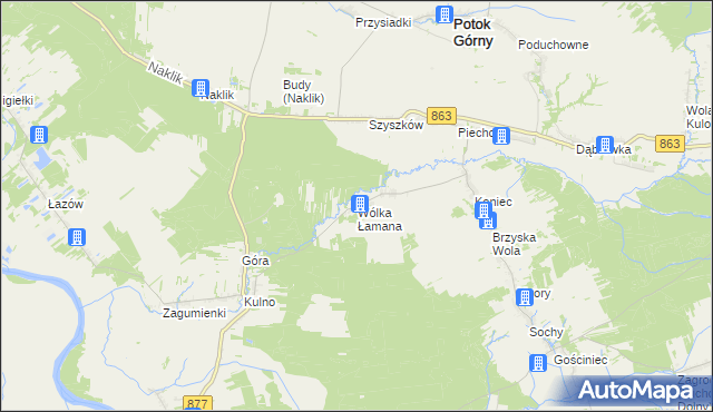 mapa Wólka Łamana, Wólka Łamana na mapie Targeo