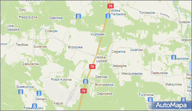 mapa Wólka Lipowa, Wólka Lipowa na mapie Targeo