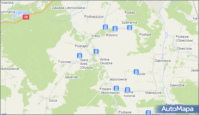 mapa Wólka Ołudzka, Wólka Ołudzka na mapie Targeo