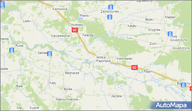 mapa Wólka Paplińska, Wólka Paplińska na mapie Targeo