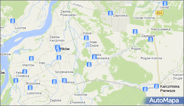 mapa Wólka Polanowska, Wólka Polanowska na mapie Targeo
