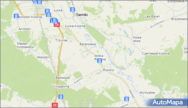 mapa Wólka Rokicka, Wólka Rokicka na mapie Targeo