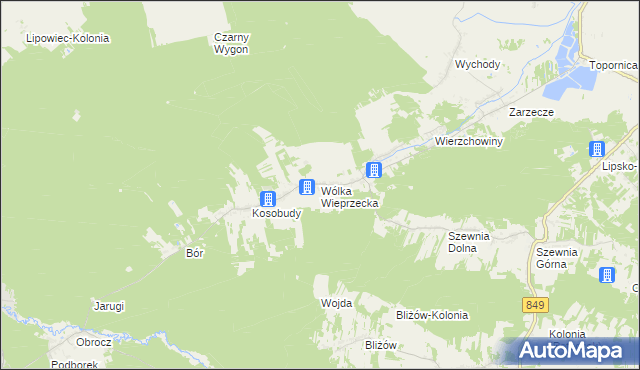 mapa Wólka Wieprzecka, Wólka Wieprzecka na mapie Targeo