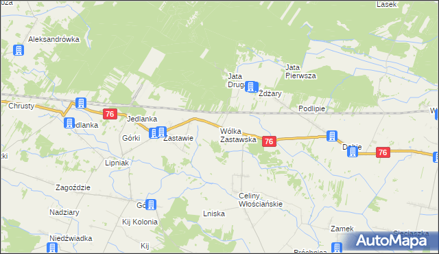 mapa Wólka Zastawska, Wólka Zastawska na mapie Targeo